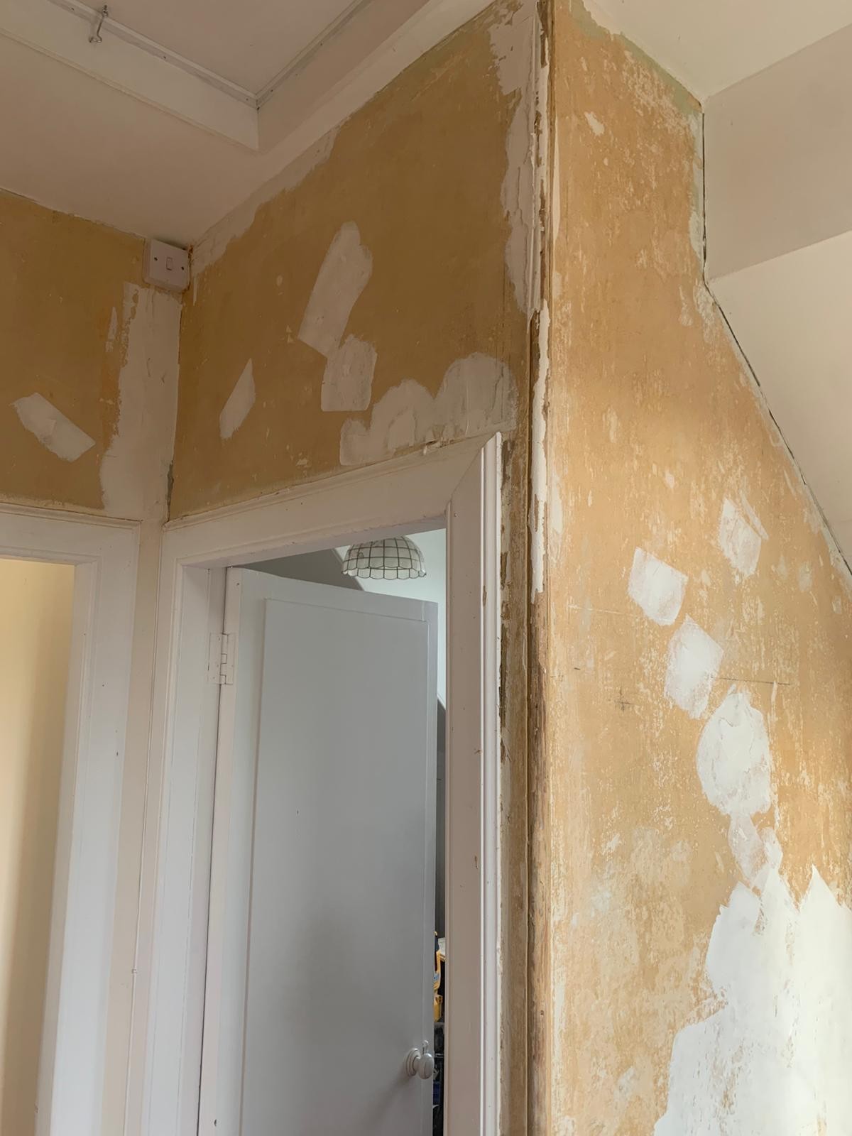 Wall repair and decorating preparation by KBL Decorators in Edinburgh